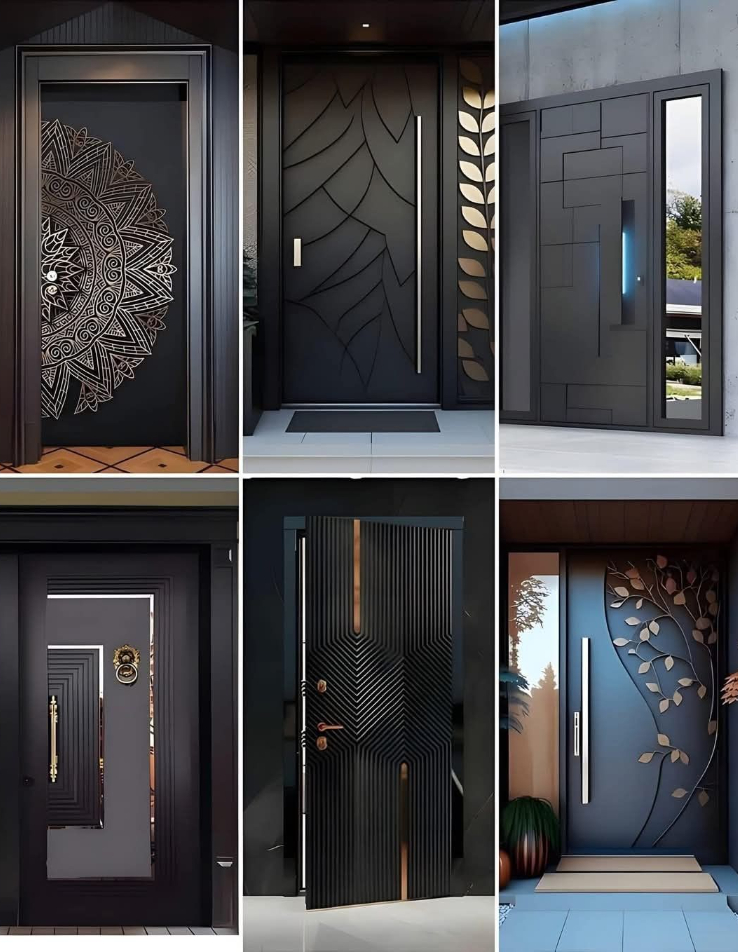 Modern aluminum entrance door