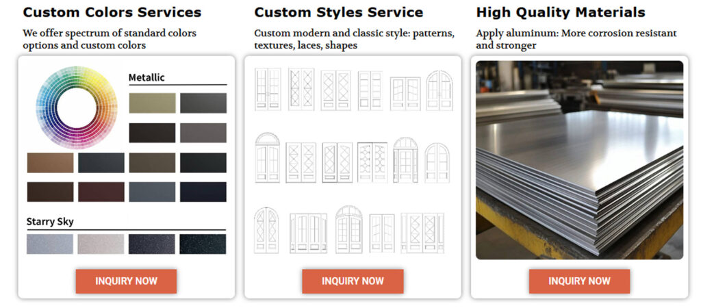 Huaye Custom Aluminum Entrance Door Manufacturer Customization Services