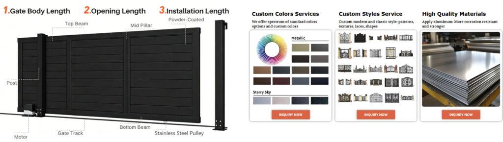 Aluminum Gate Manufacturers - Customization Services