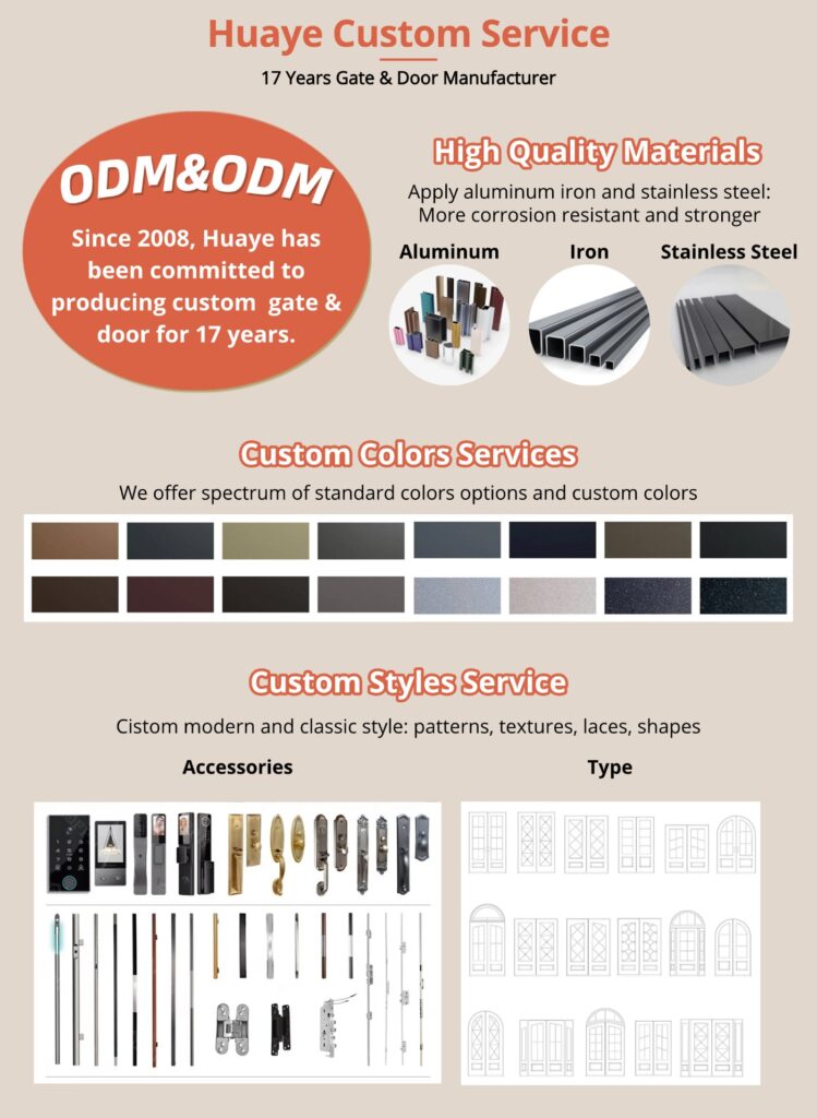 Huaye entrance door customization service