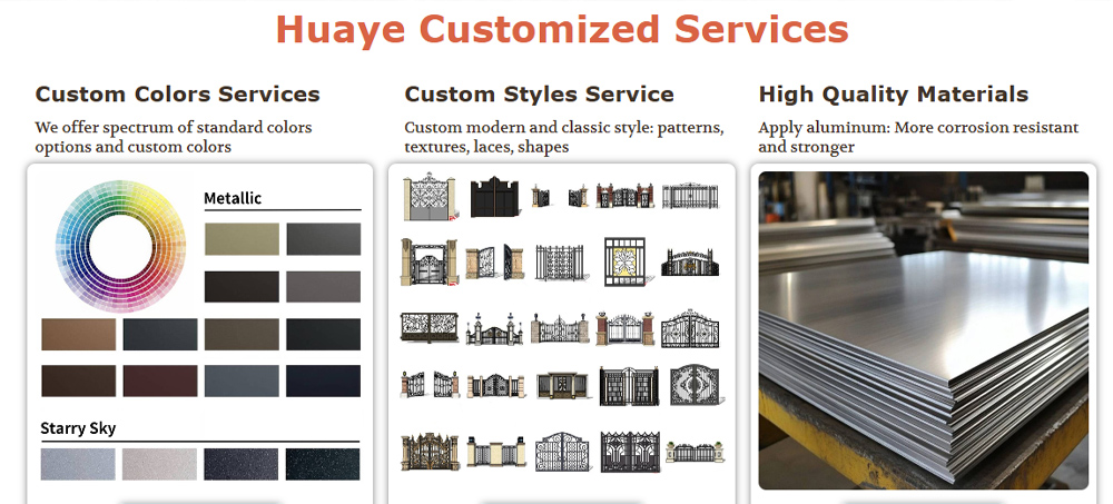 Huaye metal gate suppliers customization services