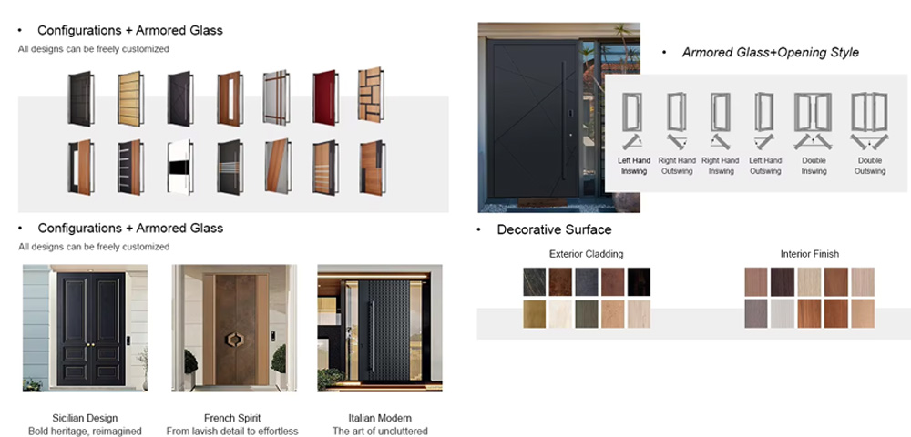 Huaye exterior metal door suppliers customization services