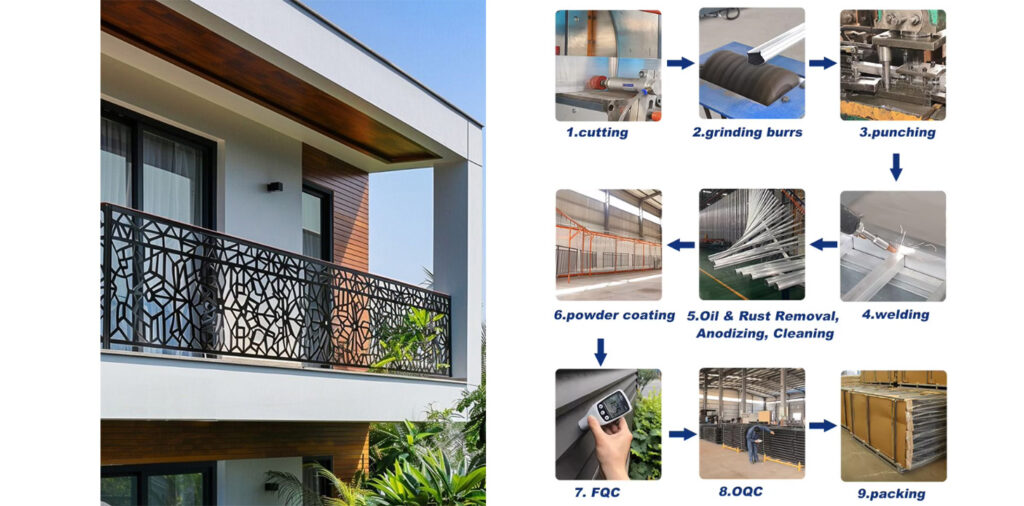 Huaye Custom Aluminum Railing Manufacturer Production Process