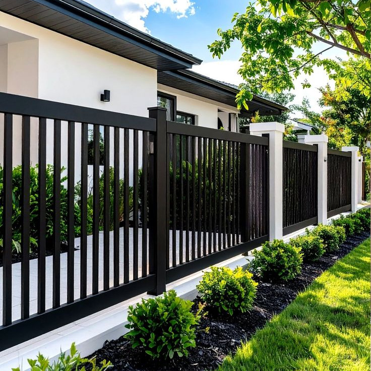 Custom Vertical Bar Metal Fence Manufacturers - Product Images
