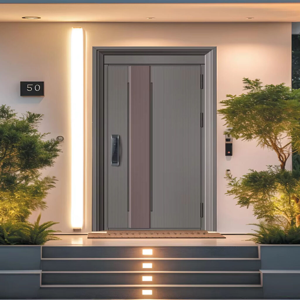 Custom Aluminum Vertical Striped Composite Door Suppliers Products