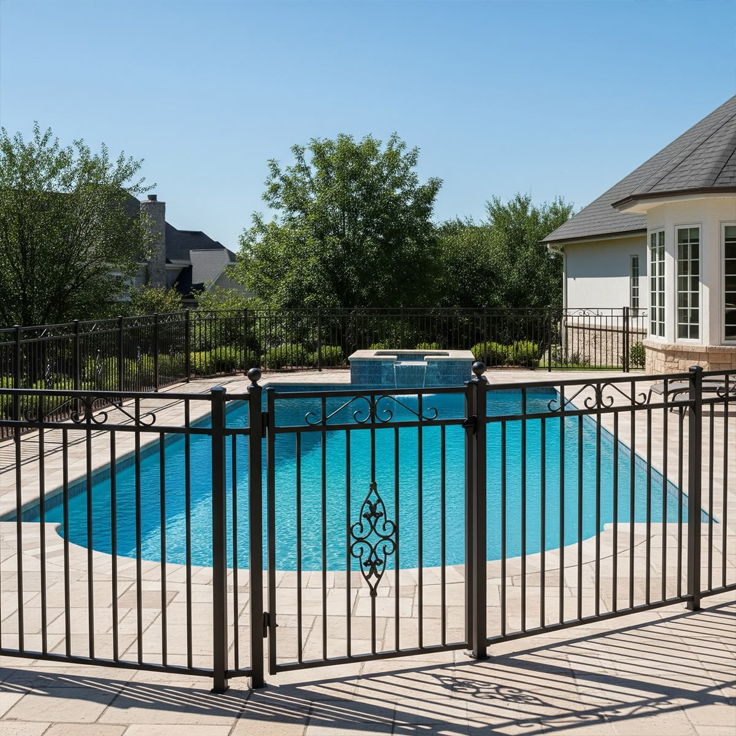 Custom European Style Aluminum Pool Fence Manufacturer Products