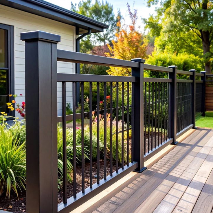 Custom Black Modern Aluminium Fence Supplier