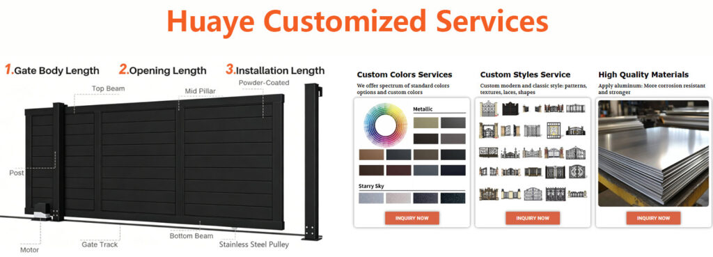 Huaye Bespoke Aluminum Gate Suppliers - Customization Services