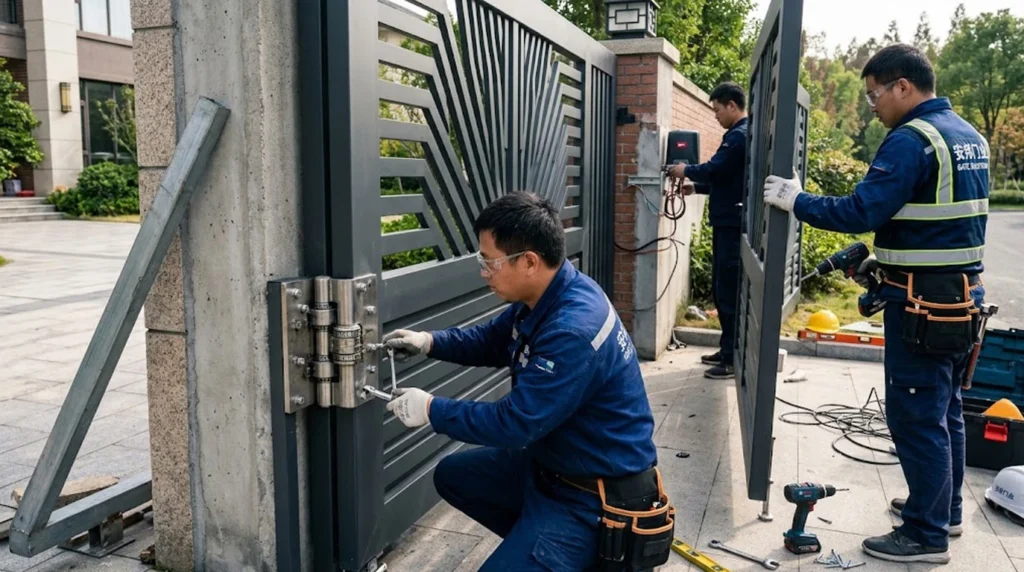 Custom Aluminum Driveway Gates Installation