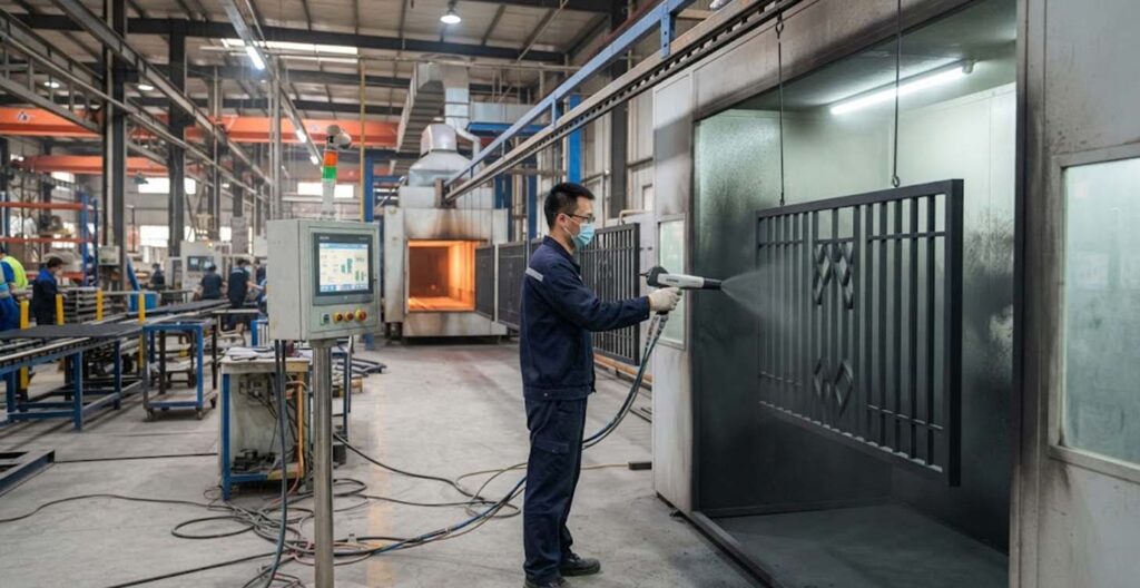 Custom Auto Gate Supplier electrostatic powder coating